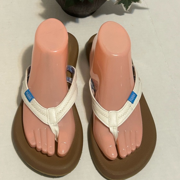 Flojos Shoes - Flojos Blue and White Striped Sandals